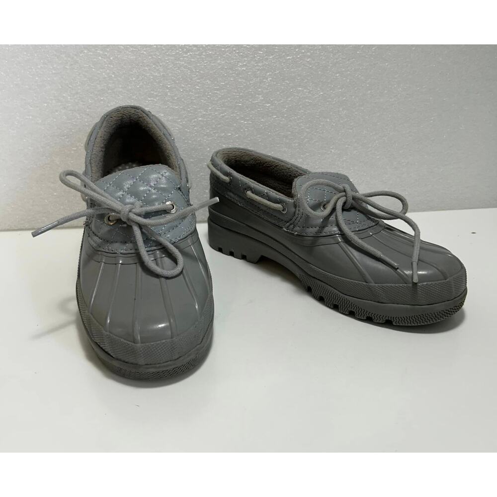 SPERRY Top Sider Gray Low Top Waterproof Duck Shoes Boots 61458 Womens 5